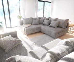 Colțar U XXL cu taburet inclus Justin Grey 400x200 cm