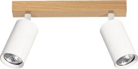 Brilagi - Spot aplicat SELE, 2x GU10/30W/230V, alb/decor stejar
