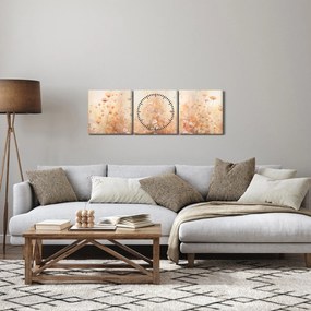 Tablou - Model de flori sălbatice (cu ceas) (90x30 cm)