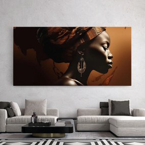 Tablou Canvas, 50x100cm, Dormitor si Living, Femei, Femei africane, Interesting African Earrings