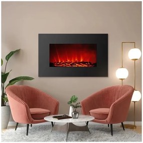 Șemineu LED electric de perete cu încălzire LED/2000W/230V 56x88 cm