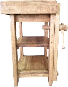 Banc de tamplar, L64 57 H82 cm, natur antic, lemn masiv