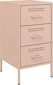 vidaXL Noptieră, roz, 36x39x68 cm, oțel