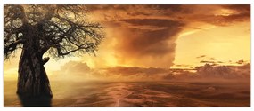 Tablou cu norii portocalii (120x50 cm)