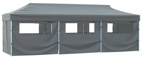 vidaXL Cort petrecere pliabil cu 8 pereți laterali, antracit, 870x291x315 cm