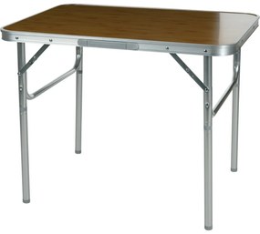 Masă de camping pliabilă Bamboo 2in1, 75 x 25 /60x 55 cm, aluminiu și MDF