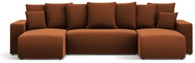 Coltar extensibil Jini in forma de U cu 5 locuri, colt reversibil si tapiterie din tesatura structurala