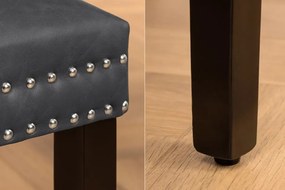 Set 2 scaune Stil Baroc, Piele Sintetica, Negru Vintage, CASTLE