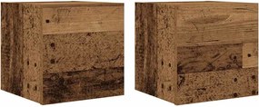 vidaXL Dulapuri TV de perete, 2 buc., lemn vechi, 30,5x30x30 cm