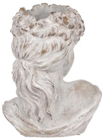 Cap de femeie din beton Bysta, diametru 23 cm, 23x 17 x 30 cm