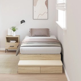 vidaXL cadru de pat cu depozitare Sonoma Oak 75x190 cm