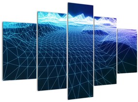 Tablou - Munți în model de calculator (150x105 cm)