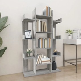 816003 vidaXL Bibliotecă, gri sonoma, 86x25,5x140 cm, lemn prelucrat