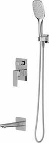 Baterie cada - dus incastrata Omnires Parma cu corp ingropat si set de dus