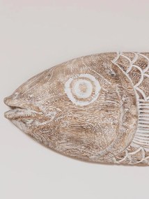 Decoratiune de perete in forma de peste din lemn de Paulownia L140cm
