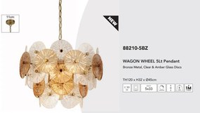 Lustra suspendata moderna design deosebit Wagon Wheel 5Lt