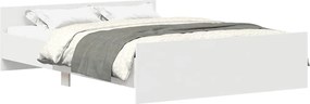 vidaXL Cadru de pat cu tăblie, alb, 120x200 cm
