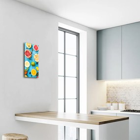 Ceas de perete din sticla vertical Bucătărie citrice fructe de culoare