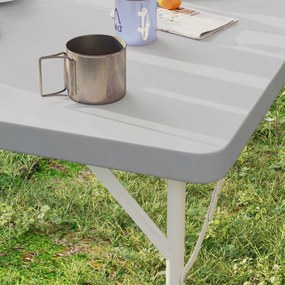 Outsunny Masă de Camping Pliabilă cu 2 Înălțimi Reglabile, 86x86x74 cm, Alb | Aosom Romania