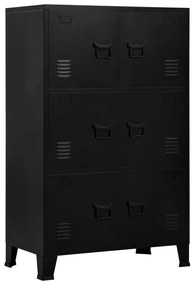 vidaXL Fișet cu 6 uși, negru, 75 x 40 x 120 cm, oțel, industrial
