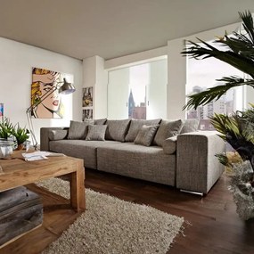 Canapea extensibilă dumonde cu ladă de depozitare si sezut confortabil din spuma high-density, Marbela Magma Grey XXL 295x100 cm