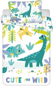 Dinozaur Cute & Wild lenjerie de pat pentru copii 100×135cm, 40×60 cm