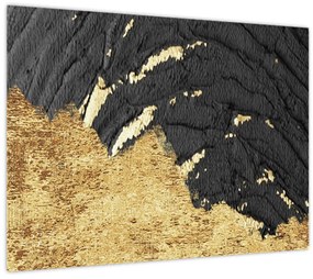 Tablou pe sticlă - Structura de aur N⁰1 (70x50 cm)