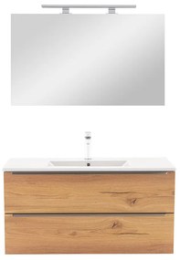 Mobilier complet de baie Vario Trim 100, stejar alb
