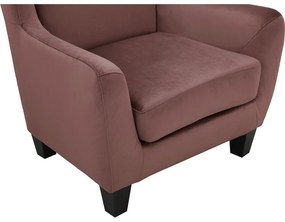 Fotoliu roz wing cu tapițerie din catifea Zhili - Støraa