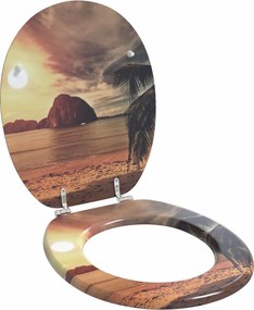 vidaXL Capac de toaletă cu închidere lentă Portocaliu 44 x 38 cm