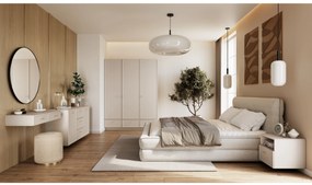 Comodă suspendată Lorini 150 cm cu sertare - cașmir / mânere aurii T-bar