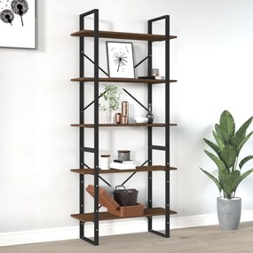 3114018 vidaXL Bibliotecă 5 niveluri stejar maro, 80x30x175 cm lemn prelucrat