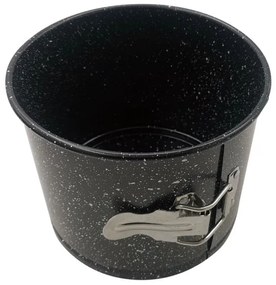 Forma de tort cu fund detasabil Kinghoff KH 1790, 16x13cm, Finisaj marmura, Otel carbon, Negru