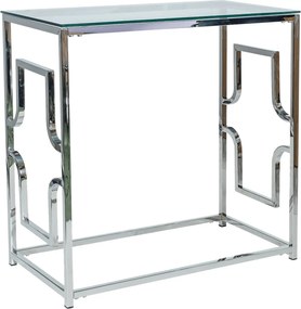 Consola VERSACE C, crom, sticla securizata/otel, 80x40x78 cm