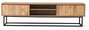 Comodă TV cu aspect de lemn de pin Kalune Design Belinda, lungime 140 cm, natural