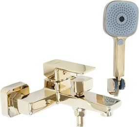 Baterie cada - dus Rea Orix monocomanda auriu cu set de dus