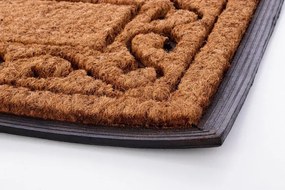 Covoras de intrare negru/natural din fibre de Cocos, 75x45 cm, Kirin Bizzotto