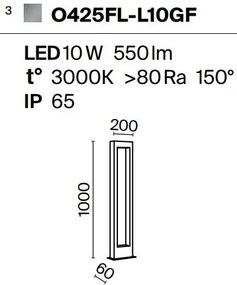 Stalp LED pentru iluminat exterior IP65 Bonn H-100cm