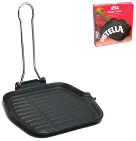 Tigaie grill de fonta cu maner pliabil ,metal , 20X20 cm