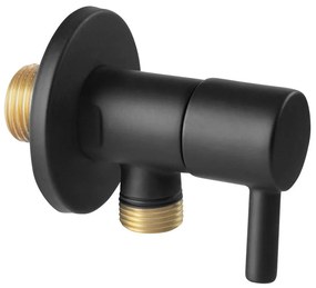 Robinet coltar Ferro 1/2”x1/2” rotund cu finisaj negru mat