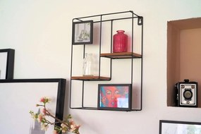 Polita de perete cu rame foto KIVORA 40x30 cm, neagra