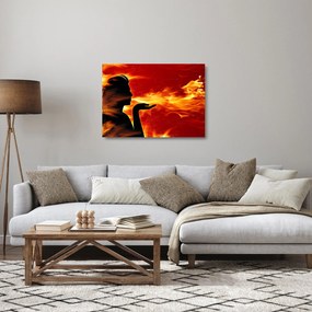Tablou pe sticlă femeii în foc (70x50 cm)