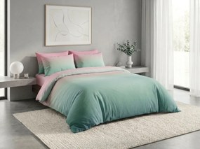 Lenjerie de pat din bumbac OMBRE verde-roz Dimensiune lenjerie de pat: 2 buc 70 x 90 cm | 200 x 220 cm
