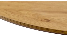 Masă de dining rotundă cu blat cu aspect de lemn de stejar ø 100 cm Cesura – Unique Furniture