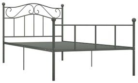 284530 vidaXL Cadru de pat, gri, 90 x 200 cm, metal