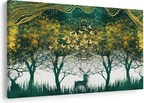Tablou - Căprioare în pădurea verde (90x60 cm)