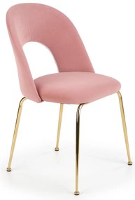 Scaun K385 velvet roz/auriu