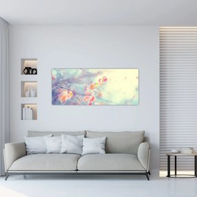 Tablou - Frunze în gheață (120x50 cm)
