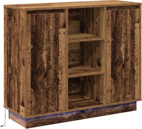vidaXL Bufet LED Lemn vechi 90 x 32 x 75 cm Lemn compozit