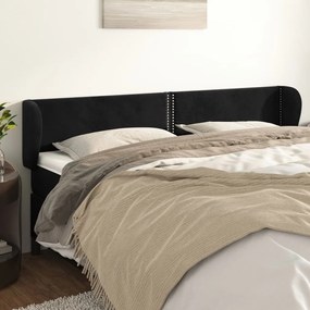 vidaXL Tăblie de pat cu aripioare negru 183x23x78/88 cm catifea